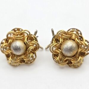 Rare Vintage Gold Tone Wingback Earrings
